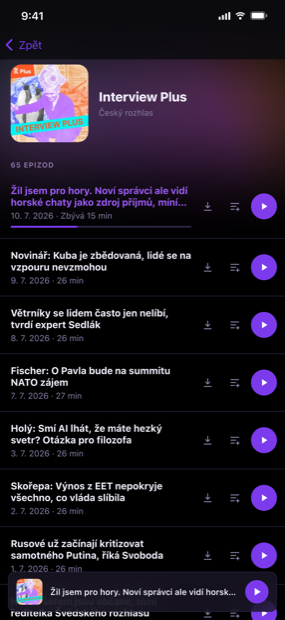 Každá epizoda přehledně vypsaná