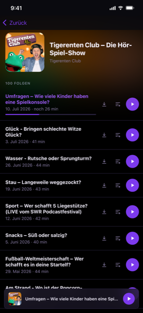 Jede Episode, klar aufgelistet