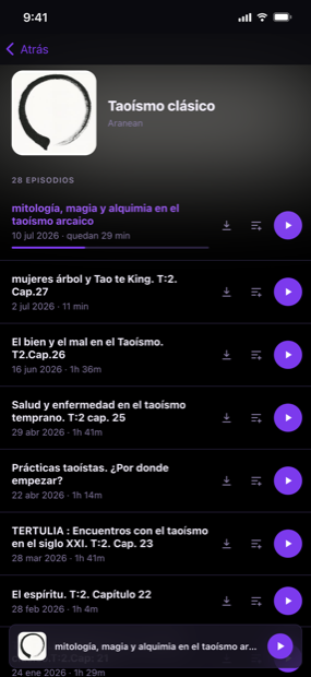 Cada episodio, claramente listado