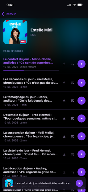 Chaque épisode, clairement listé