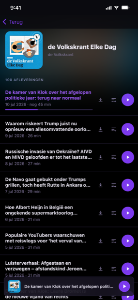 Elke aflevering, helder op een rij