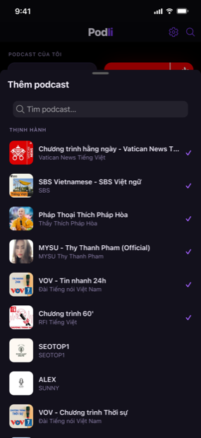 Tìm mục yêu thích tiếp theo